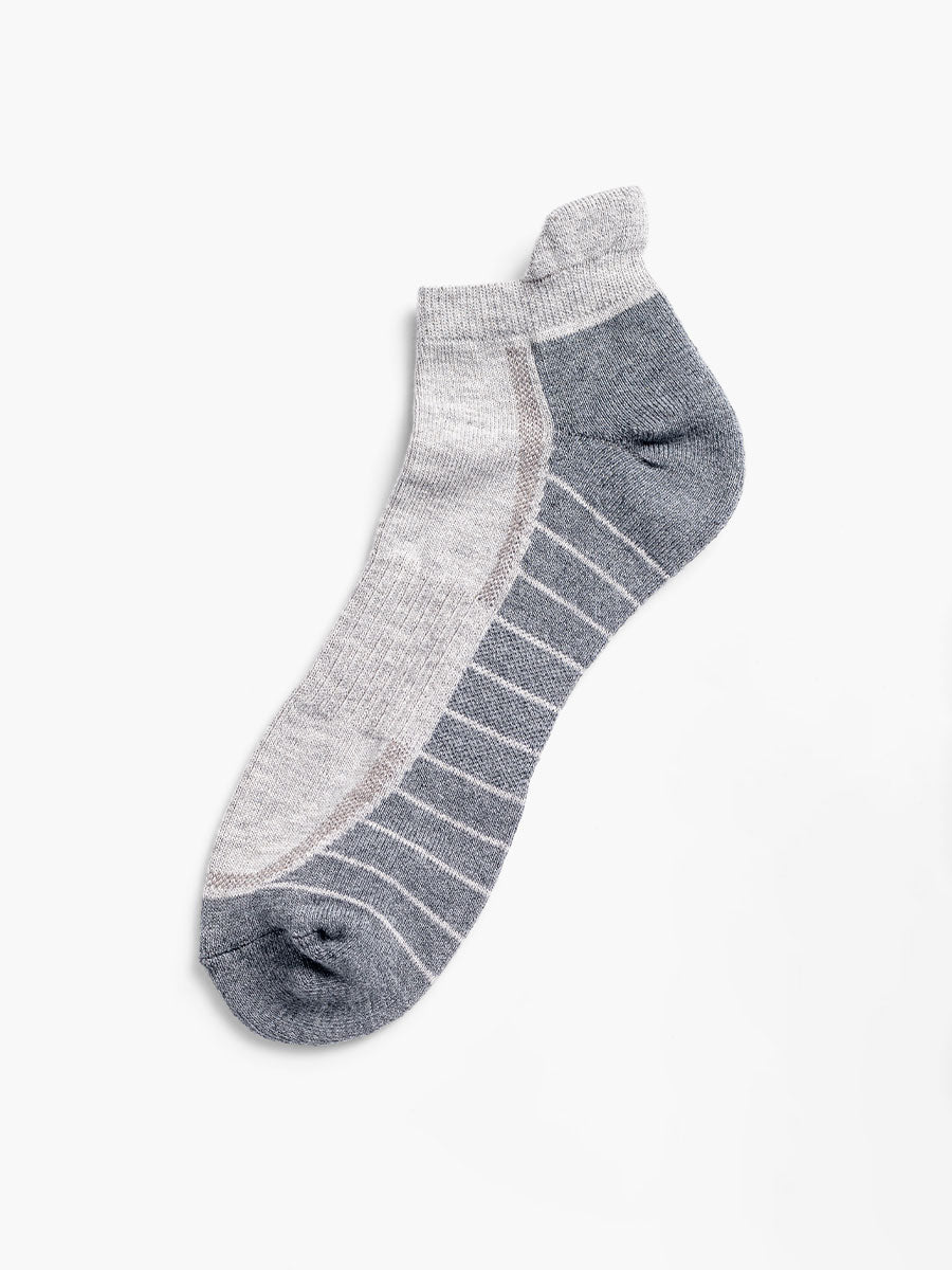 stone/light grey atlas ankle socks flat shot of sock