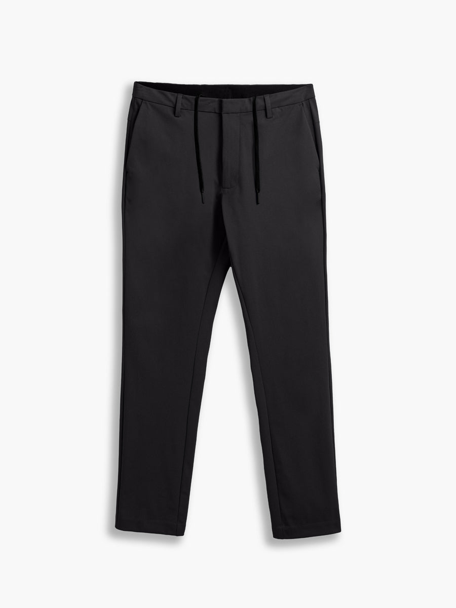 men's black kinetic tapered pant flat shot of front