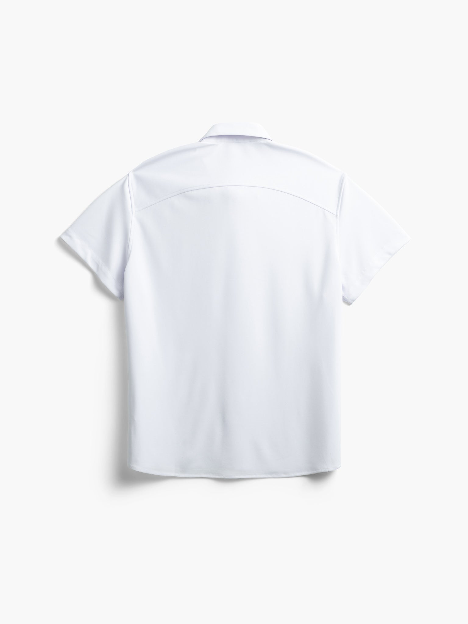 men's white apollo short sleeve sport shirt flat shot of back