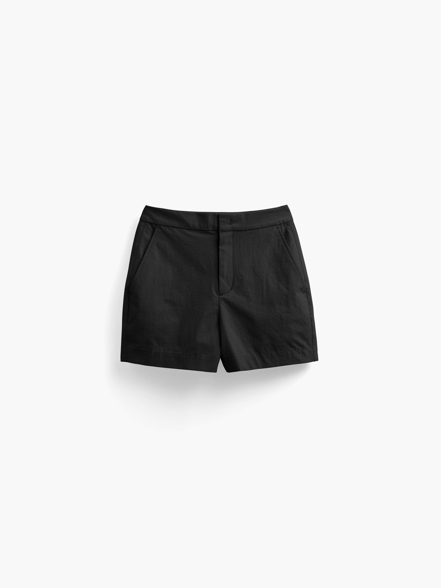 womens pace poplin short black front full flat