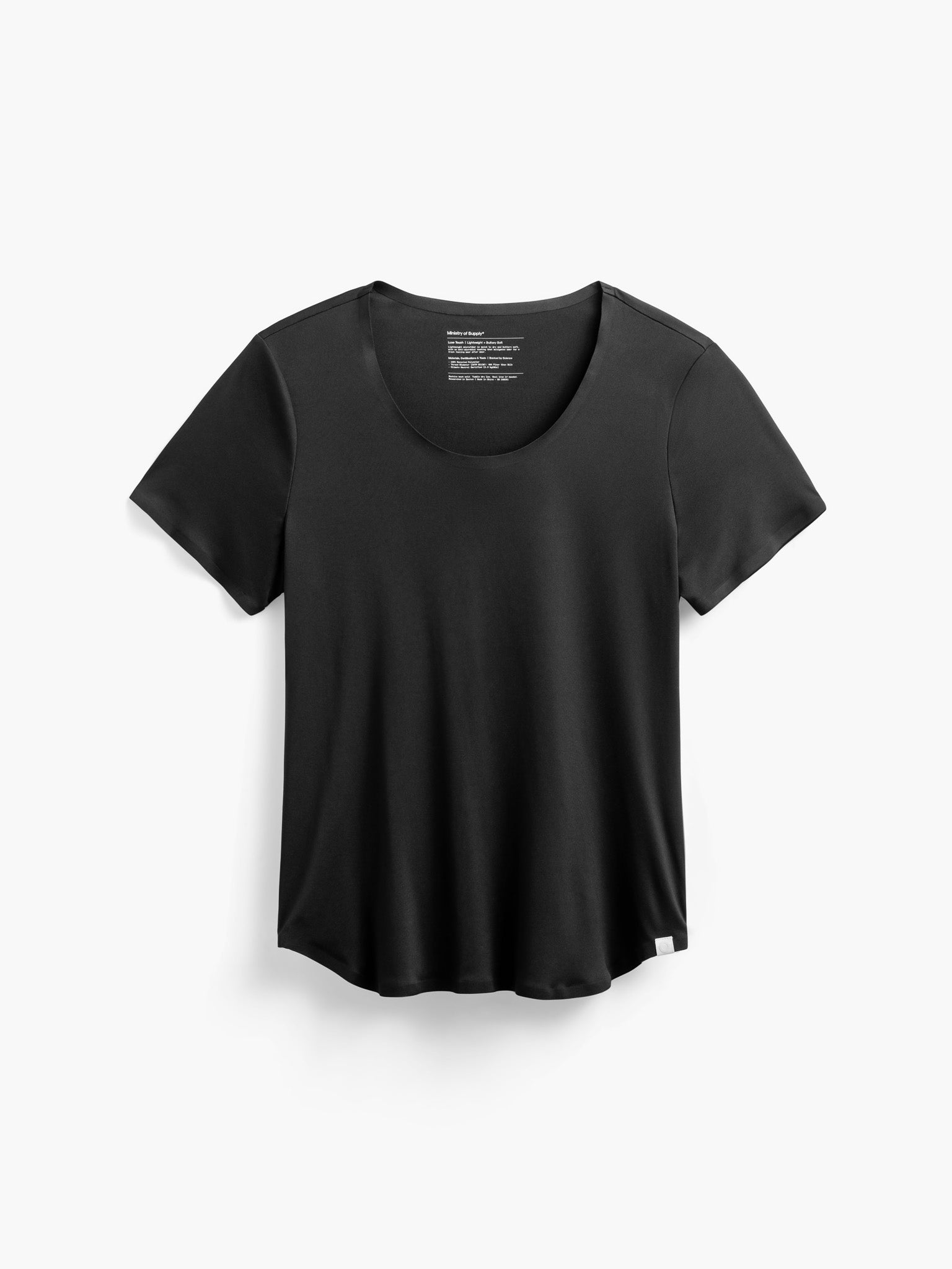 Women's Black Luxe Touch Tee Front View