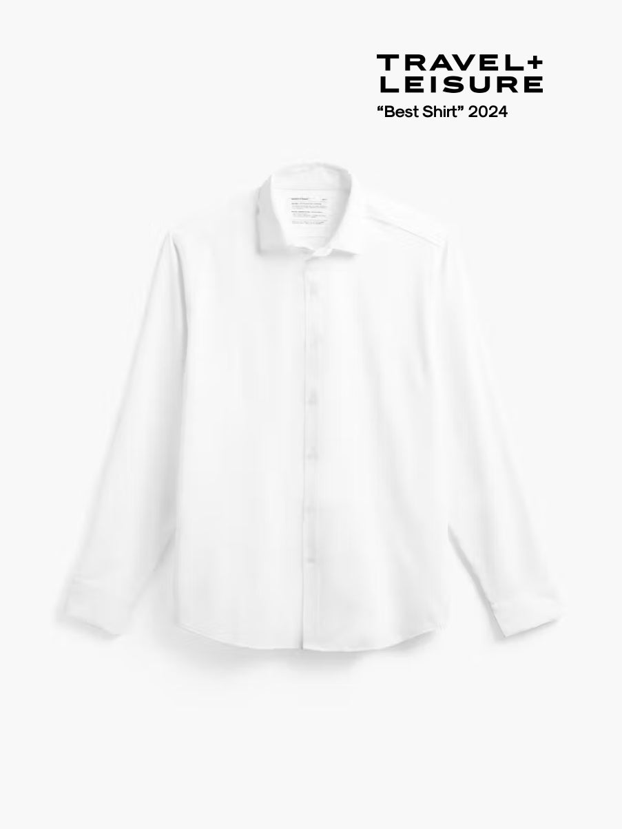 White AeroZero Dress Shirt Best Travel Shirt