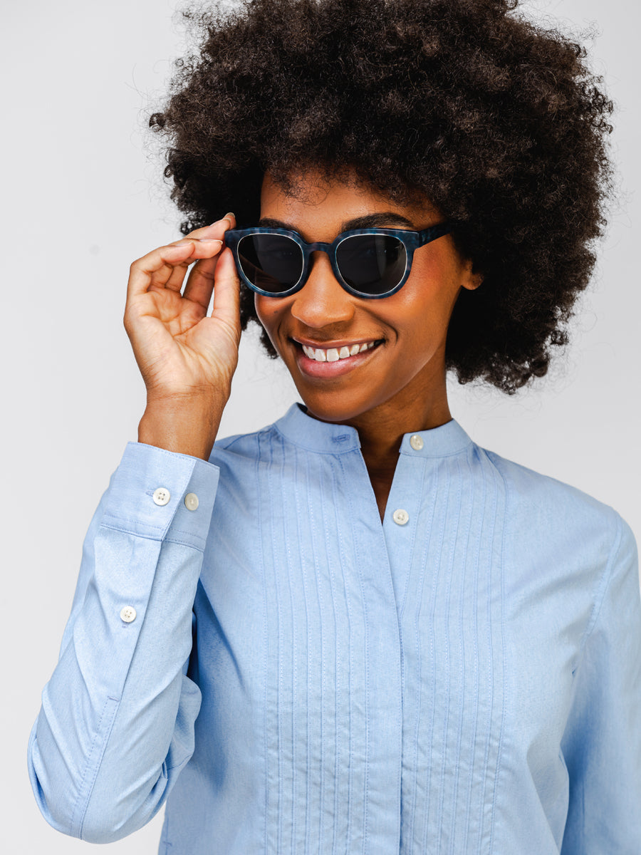 labs optics sunglasses on model in studio womens