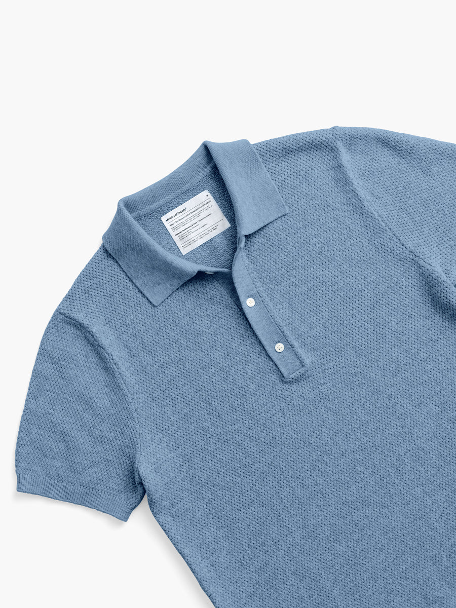 Men's Labs Atlas Short Sleeve Knit Polo chambray heather flat