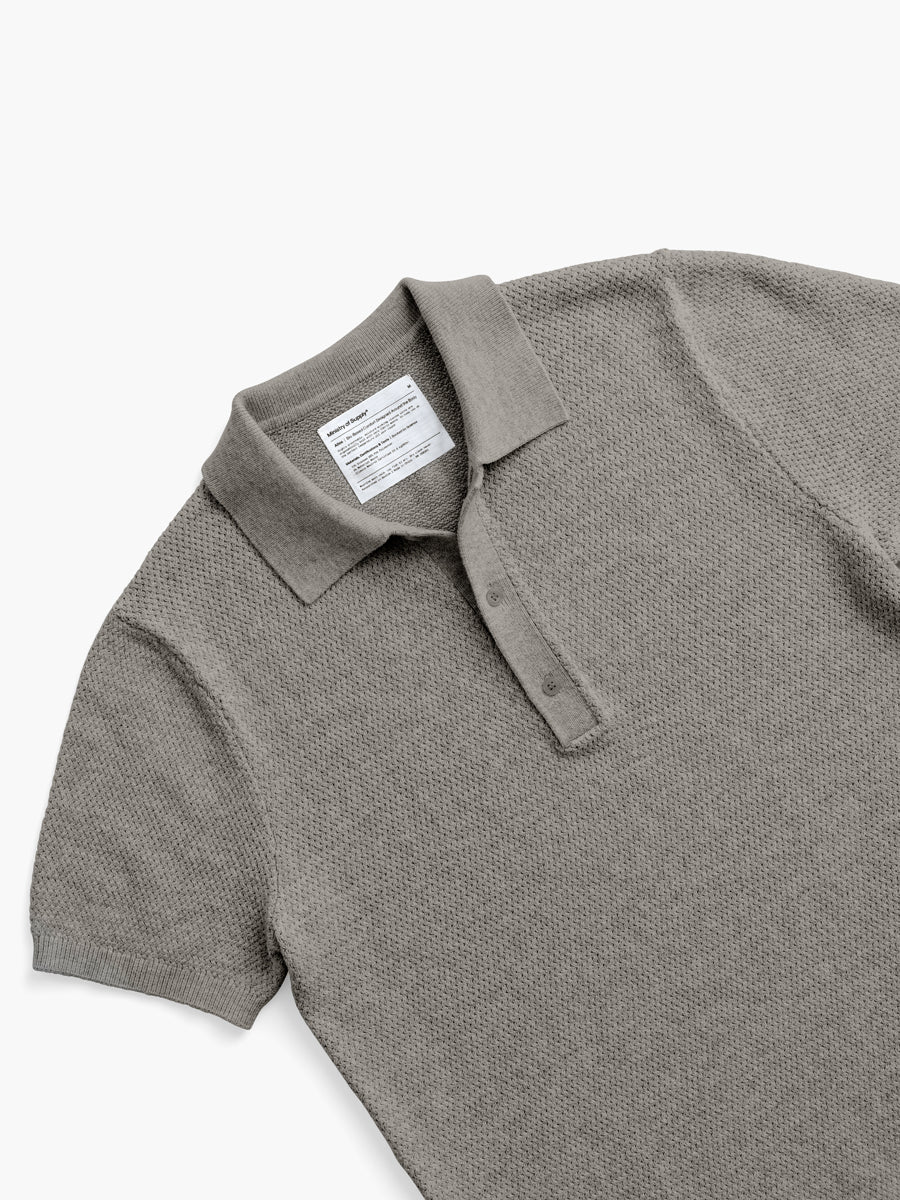 Men's Atlas Short Sleeve Knit Polo Men's Labs Atlas Short Sleeve Knit Polo taupe heather flat