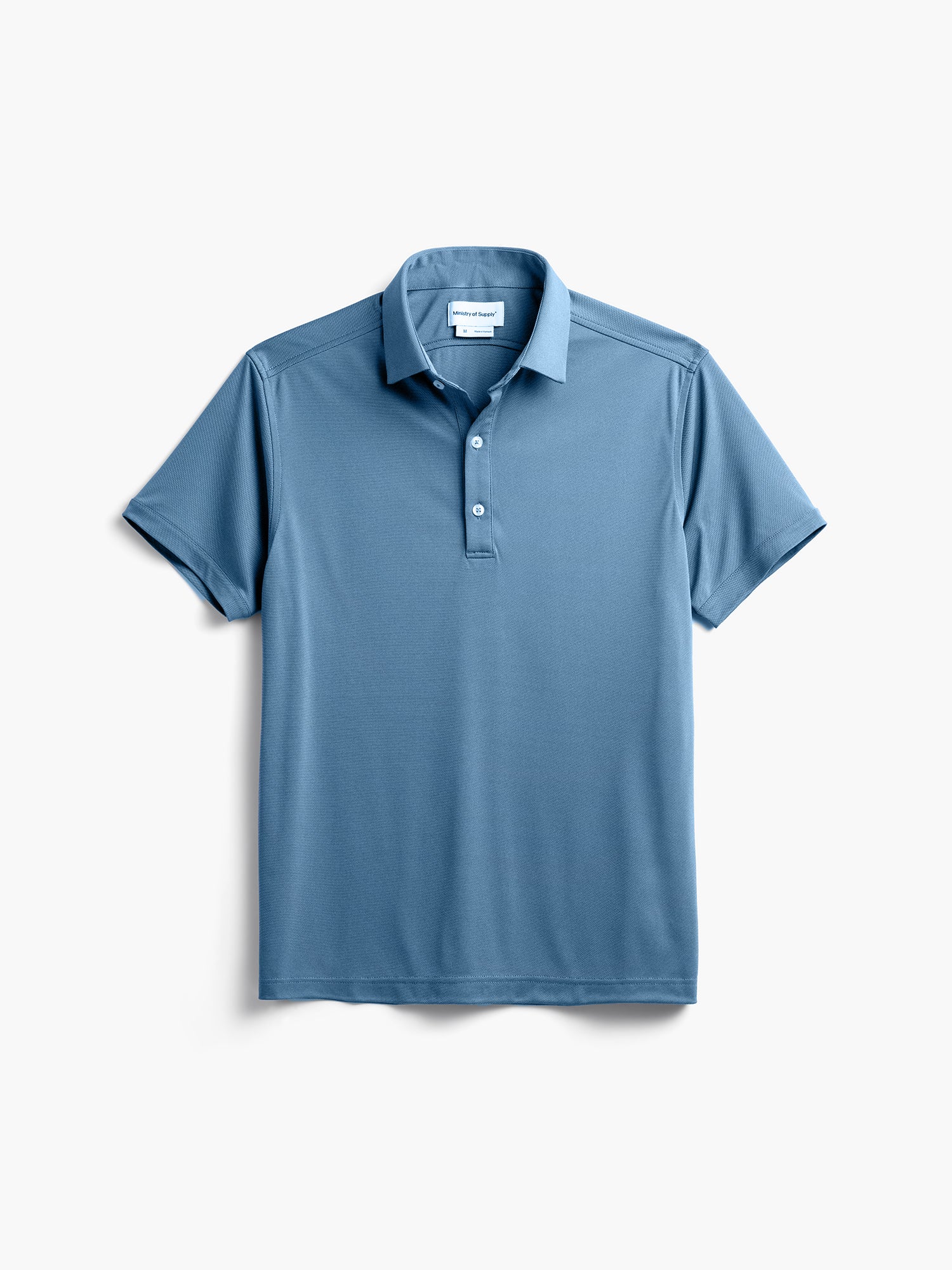 Men's Apollo Polo - Atlantic Blue Oxford flat