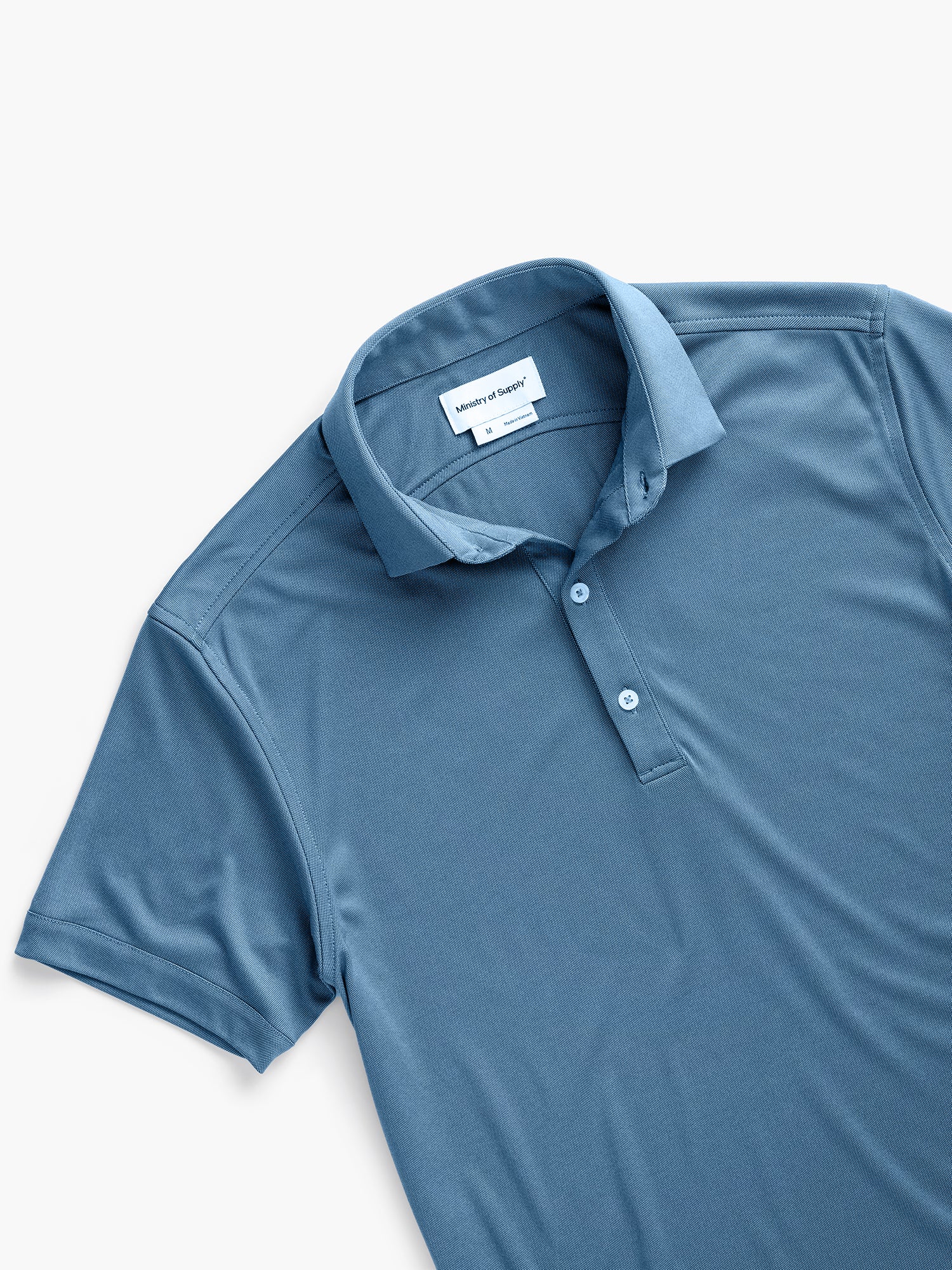 Men's Apollo Polo - Atlantic Blue Oxford flat