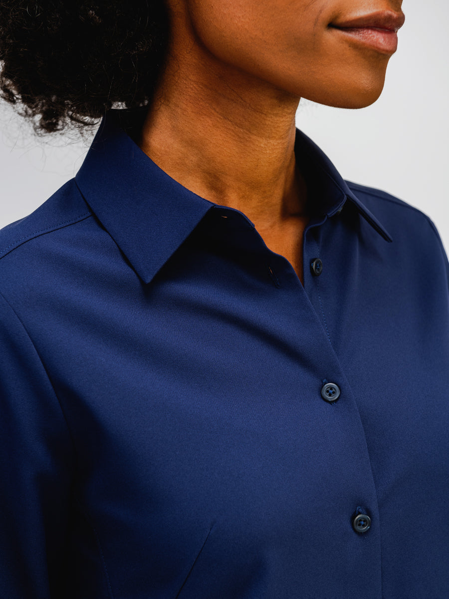 womens aero zero classic shirt nayv on model in studio