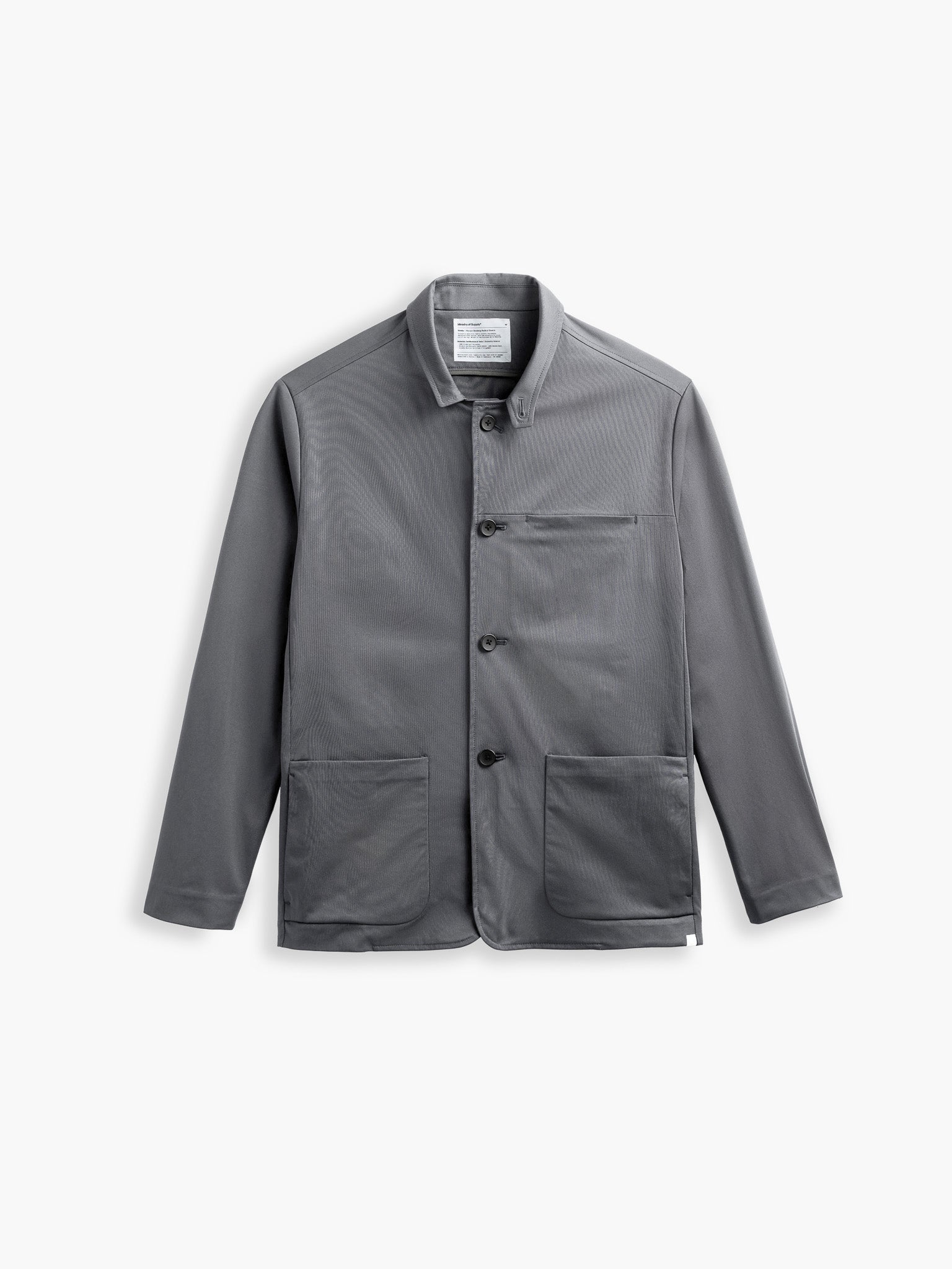 mens kinetic chore blazer charcoal front full flat