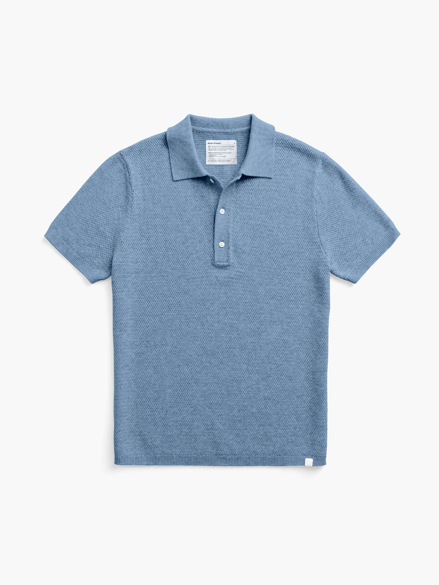 Men's Labs Atlas Short Sleeve Knit Polo chambray heather flat