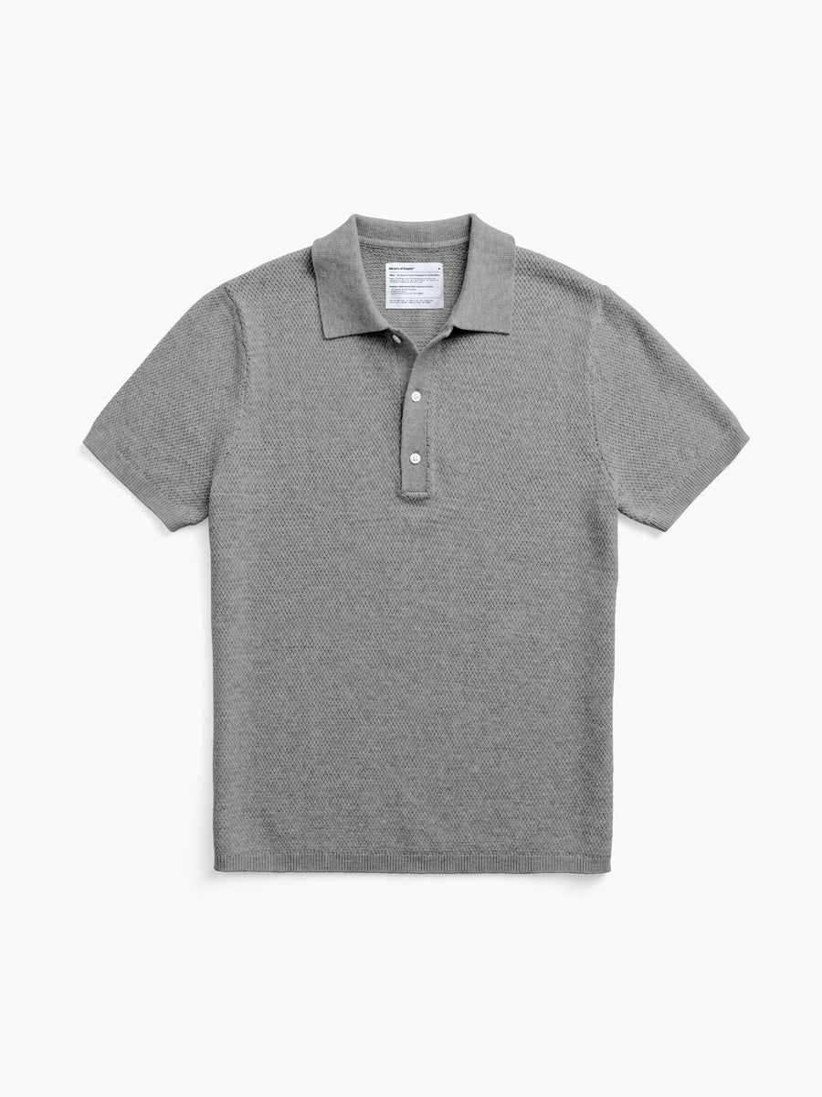 Men's Labs Atlas Short Sleeve Knit Polo mercury grey heather flat