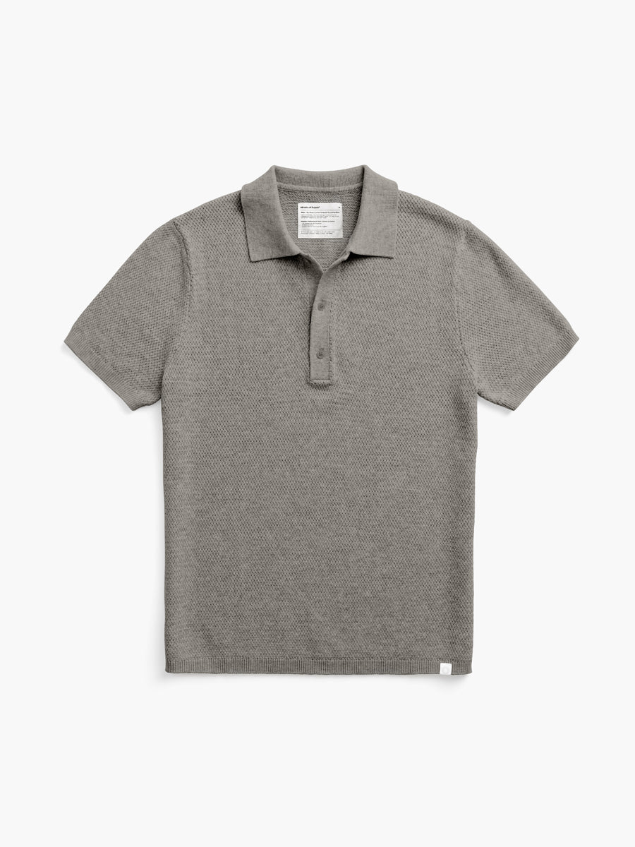 Men's Atlas Short Sleeve Knit Polo Men's Labs Atlas Short Sleeve Knit Polo taupe heather flat